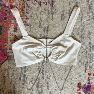White Chain Crop Top